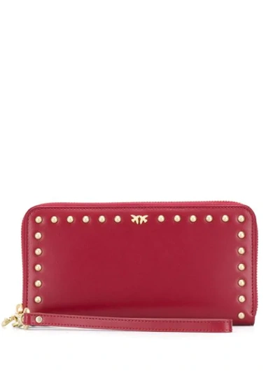 Pinko Studded Continental Purse In Red