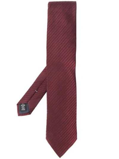 Ermenegildo Zegna Geometric Embroidered Tie In 红色