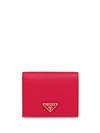 Prada Small Bi-fold Wallet In Red