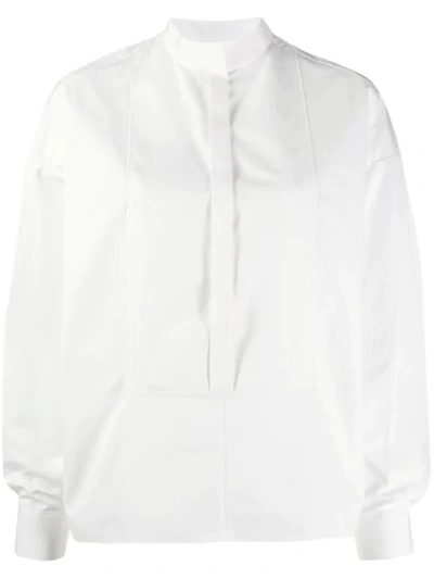 Maison Rabih Kayrouz High Neck Poplin Shirt In White