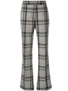 3.1 Phillip Lim Flared Plaid Trousers In Grey