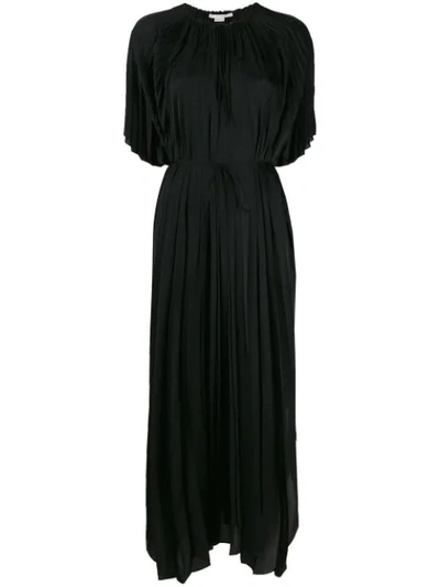 Stella Mccartney Pleated Long Dress In Black