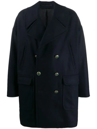 Givenchy Oversized Peacoat In Blue