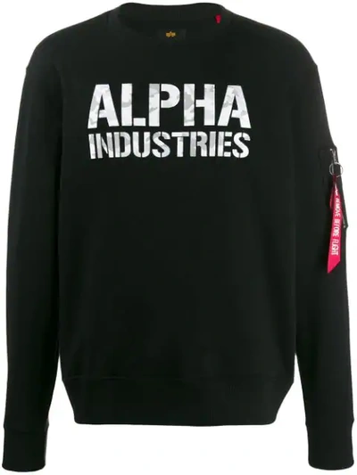 Alpha Industries Logo Sweatshirt In Black