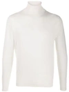 Roberto Collina Wool Roll Neck Jumper In White