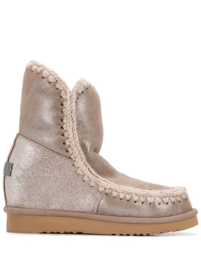 Mou Eskimo Wedge Snow Boots In Elephant Grey