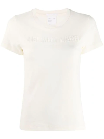 Helmut Lang Logo Embroidered T-shirt In Neutrals