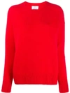 Allude Crew-neck Cashmere Sweater In Red