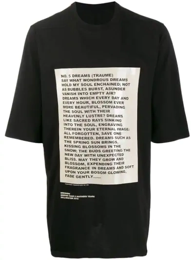 Rick Owens Drkshdw Deeper Than A Mother's Tears Oversized T-shirt In Black