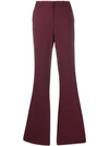 Theory High-waisted Flared Trousers In Red