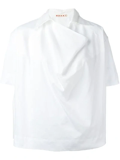 Marni Oversized Neckline Shirt In White