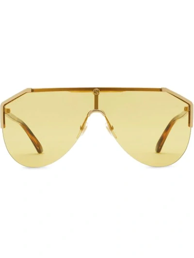 Gucci 'mask' Oversized-sonnenbrille In Silver