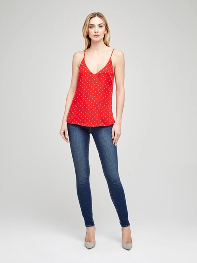 L Agence Gabriella Camisole Tank In Royal Red Multi Maestro