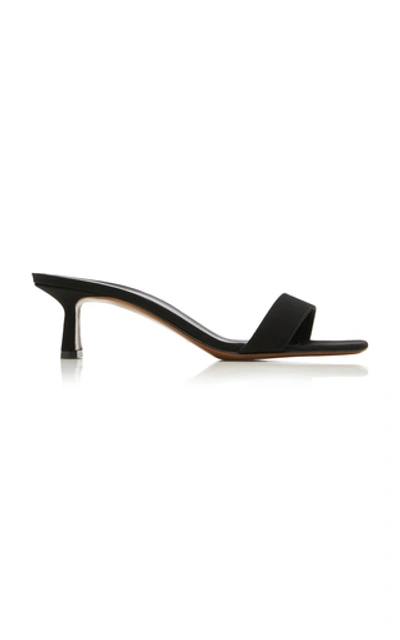 Neous Obea Grosgrain-trimmed Leather Sandals In Black