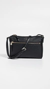 Kate Spade Small Polly Leather Crossbody Bag In Black