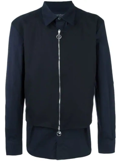 Matiéres Zip Up Shirt In Blue