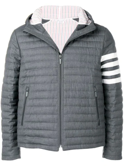 Thom Browne 4-bar Quilted Jacket In Grey
