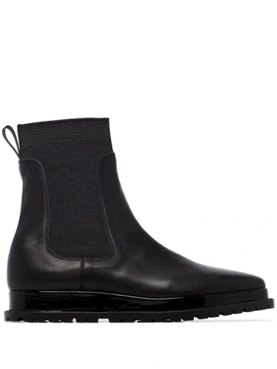 Sacai Panelled Chelsea Boots In Black