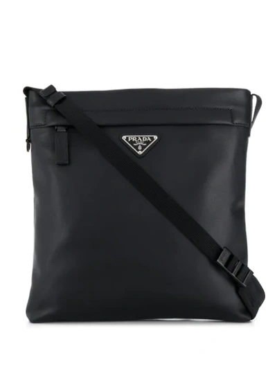 Prada Large Messenger Bag In Black