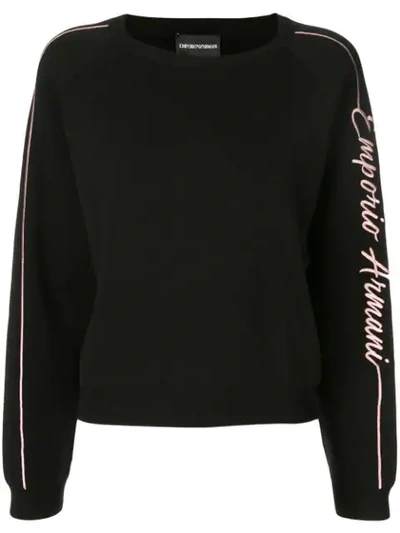 Emporio Armani Signature Logo Sweatshirt In Black