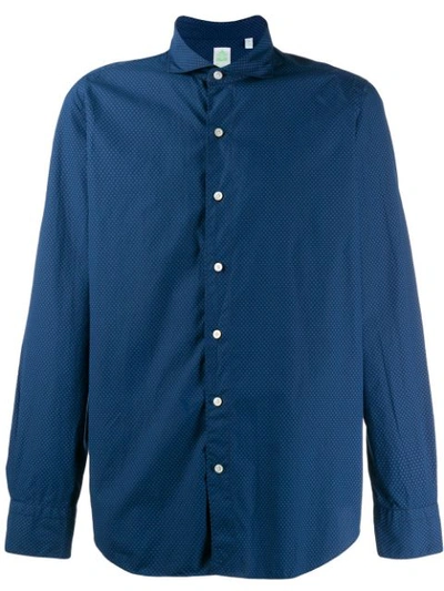 Finamore 1925 Napoli Tokyo Polka Dot Shirt In Blue