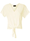 Andrea Bogosian Front Tie T-shirt In Yellow