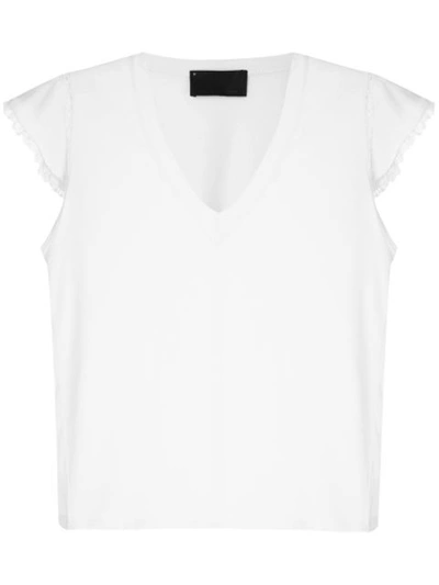 Andrea Bogosian Lace Trimming Pleasure T-shirt In White