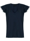 Andrea Bogosian Lace Trimming Pleasure T-shirt In Blue Noir
