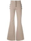 Andrea Bogosian Pocket Flared Trousers In Neutrals