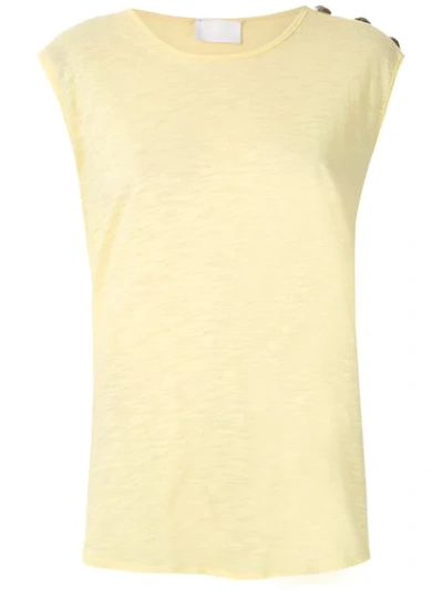 Andrea Bogosian Decorative Buttons Tank In Yellow