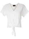Andrea Bogosian Front Tie T-shirt In White