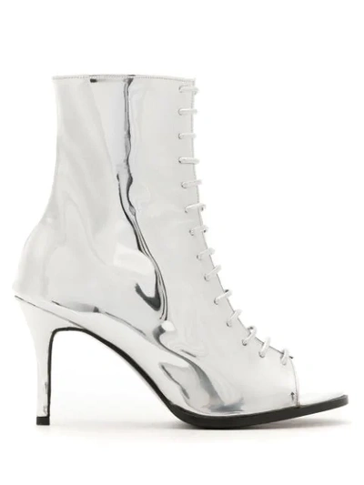 Reinaldo Lourenço Calf-lenght Lace-up Boots In Silver