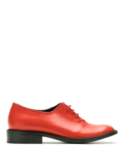 Reinaldo Lourenço Leather Oxford Shoes In Red