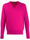 Doriani Cashmere Cashmere V-neck Pullover In Pink