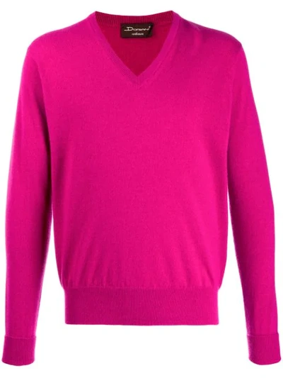 Doriani Cashmere Cashmere V-neck Pullover In Pink