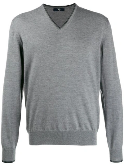 Fay Elbow Patch Pullover In Grey