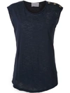 Andrea Bogosian Decorative Buttons Tank In Blue