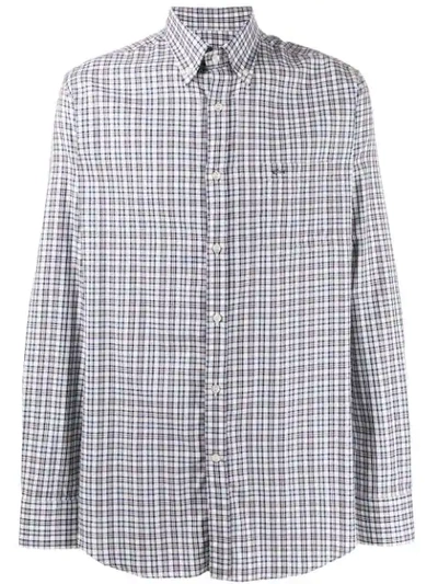 Paul & Shark Checked Cotton Shirt In Blue