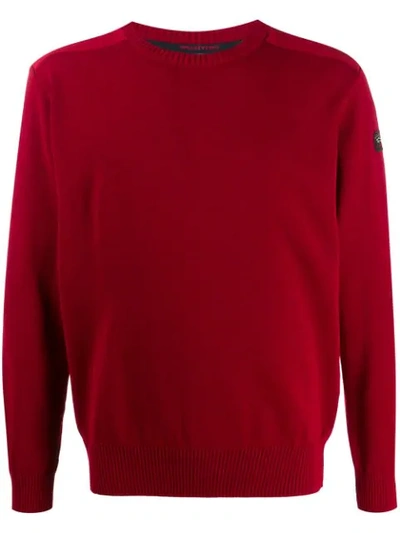 Paul & Shark Long Sleeved Sweater In Red