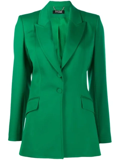 Styland Fitted Blazer In Green