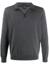 Paul & Shark Wool Zip Detail Sweater In Grey