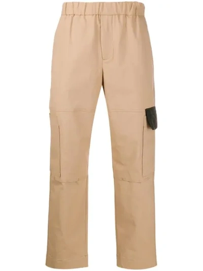Kenzo Cropped Cargo Trousers In Neutrals