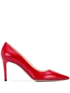 Prada Textured Pointed-toe Pumps In F0011 Rosso