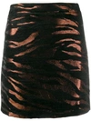 Andamane Tiger Print Mini Skirt In Black
