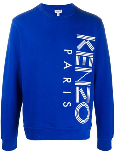 Kenzo Logo Printed Sweatshirt In Blue