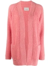 Laneus Long Sleeve Cardigan In Pink