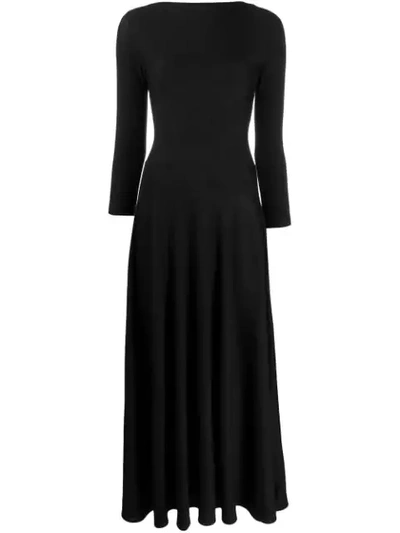 Aspesi Long Knitted Dress In Black