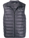 Ea7 Quilted Gilet In Grey