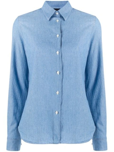 Aspesi Long Sleeved Shirt In Blue