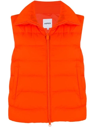 Aspesi Puffer Gilet In 01301 Arancio